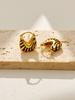 Women's Fashionable Ear Buckles with Gilded zebra Texture, High-end Basket Earrings, Versatile and Light Luxury Style
