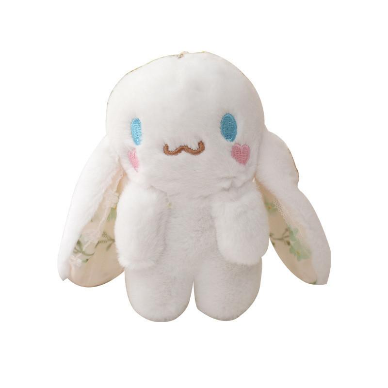Cute 12cm Plush Bunny Keychain Realistic Rabbit Doll For Bags And Keys In Pink And White