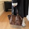 Women's Soft Large Capacity Leopard Shopper Shopping Bag New Travel Casual Shoulder Bag Handbags and Purses CLE
