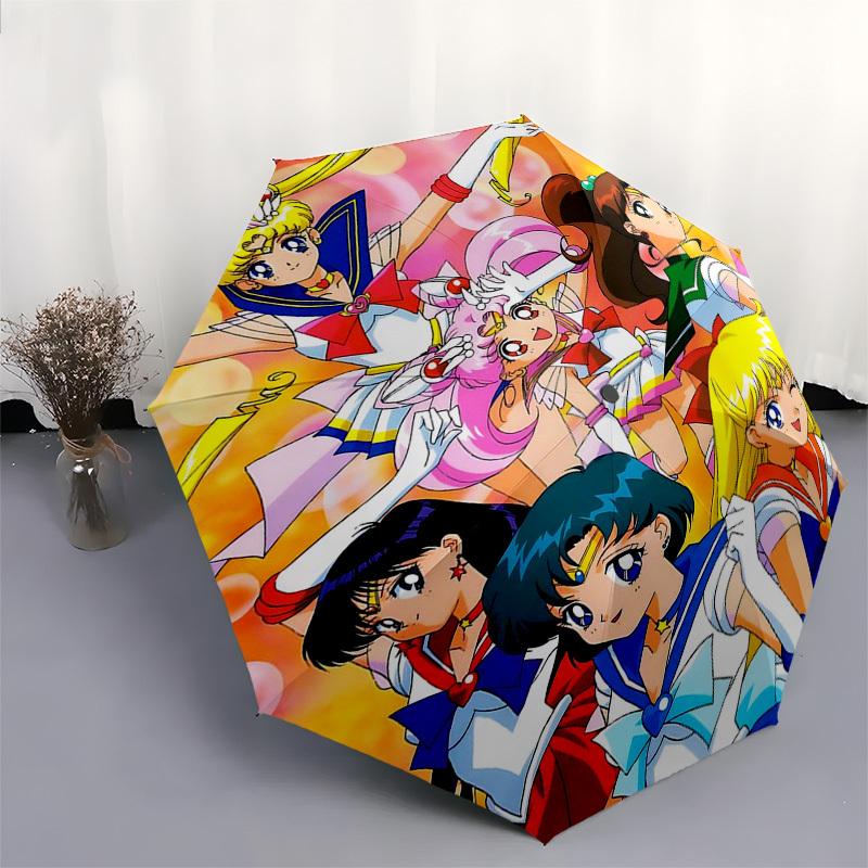 1pc Sailor Moon Umbrella Automatic Opening Closing, Portable 3-Fold Design, 8-Bone Iron Frame, Outdoor Umbrella, Ideal Gift for Fans, Travelers, Daily