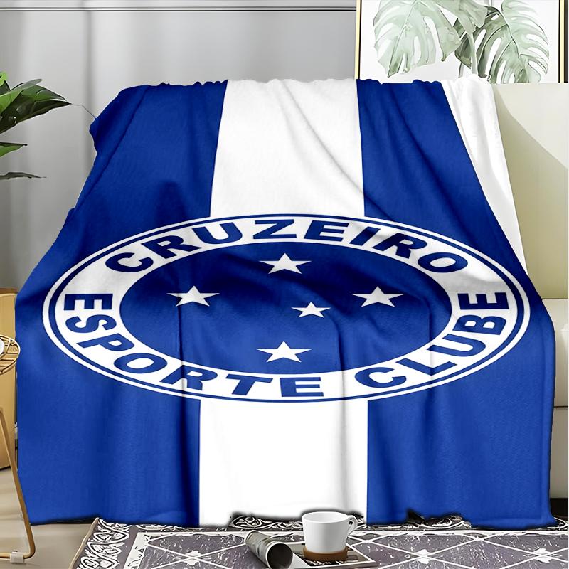 1pz Coperta Morbida in Flanella Stampata Cruzeiro Esporte Clube per Camera da Letto Adulti Soggiorno Divano Campeggio Viaggio Regali per Fan Regali di Natale