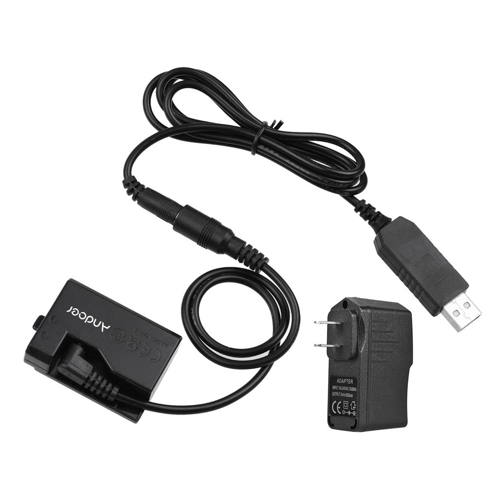 Andoer Ack-E10 5V Usb Dummy Battery Dc Coupler (Replacement For Lp-E10) With Power Adapter Compatible With Canon Eos Rebel T3T5