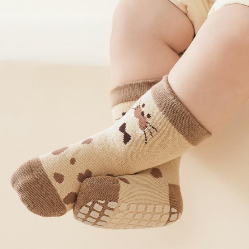 Baby Anti Slip Floor Sock Newborn Footwear Spring Autumn Middle Tube Sock Boy Girl Soft Cotton Cartoon Socks Kids Cartoon Sock