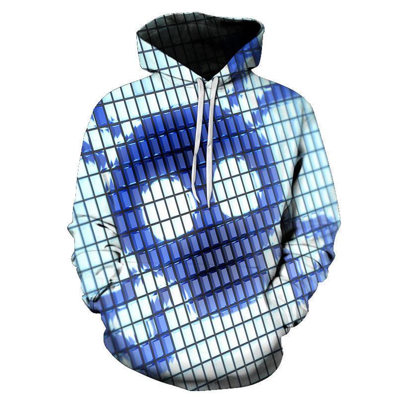 Autumn 3D Skull Printed Hoodies Fashionable Casual Sports Long Sleeved Men's Hooded Sweatshirts