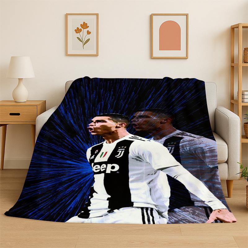 CR11 Goat R-Ronaldo Football Star Flannel Blanket Soft Warm Throw Blanket for Bedroom Living Room Bed Travel Camping Picnic Kid