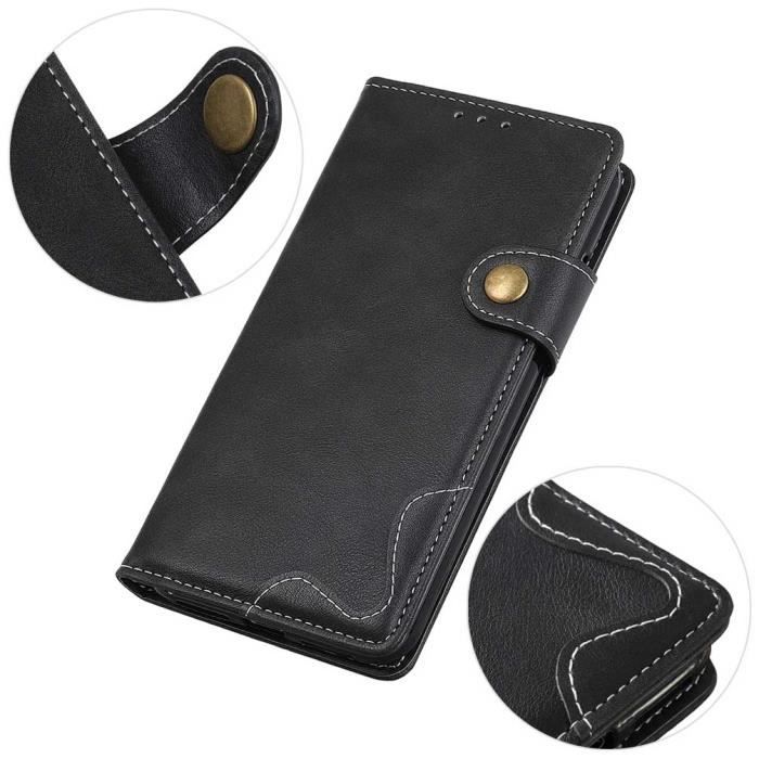 Fodral - XWZYQ® - Redmi Note 9 - Svart Läder - Flipfodral - Halvstyv Plånbok