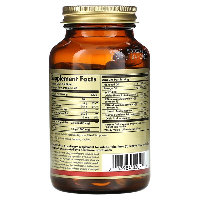 Omega 3-6-9, 1,300 mg, 60 Softgels