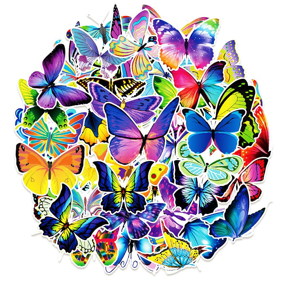 

50 Butterfly Graffiti Stickers Suitcase Guitar Refrigerator Skateboard Graffiti Stickers Waterproof Creative