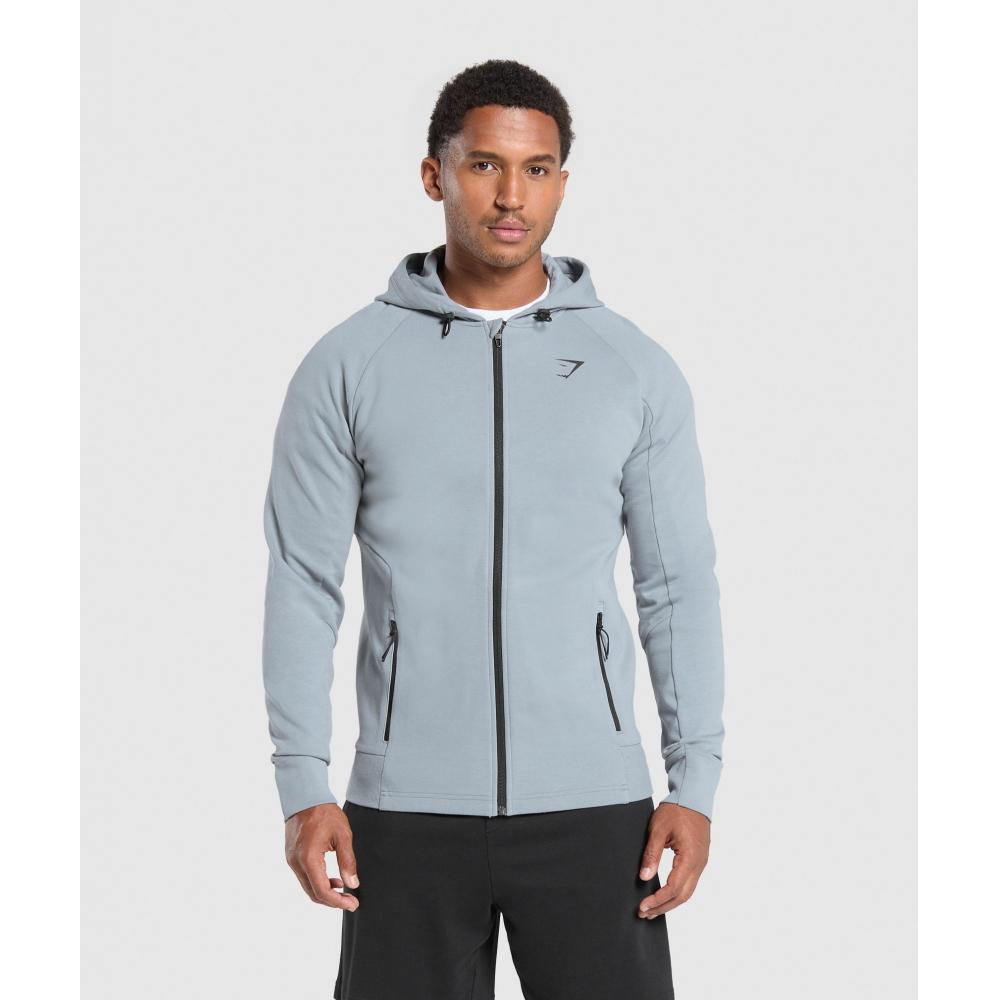 

Gymshark Tech Knit Hoodie Zip Up Denim Grey A6a7f Gcqs XS