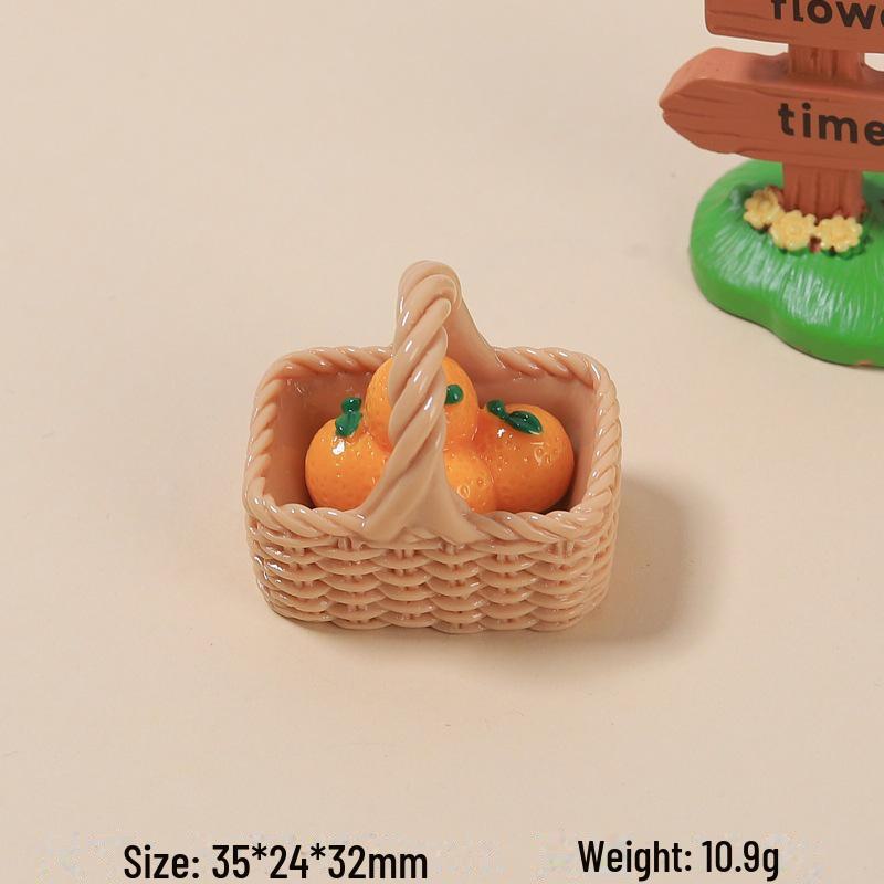 Agrafă de păr din rășină cu desene animate multicolore 3D și cataramă pentru pantofi cu design de coș cu fructe