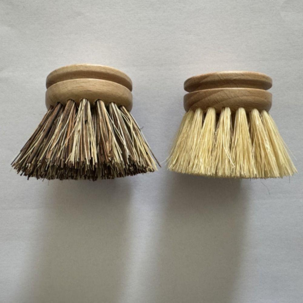Long Handle Pot Brush Replaceable Brush Head Oan Cleaning Brush Sisal Bristles Brush Kitchen