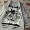 Men Women Cartoon T-Shirts 2024 Summer Harajuku Kawaii Cat Printed Short Sleeved Tees Couple Streetwear Loose Clothes Y2K Tops