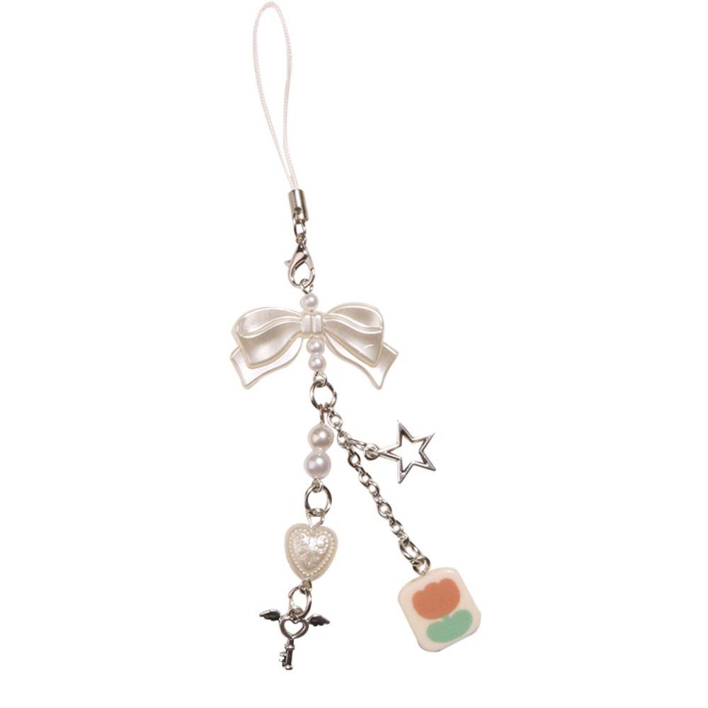 Bow Y2K Phone Chain Phone Charm Mobile Lanyard Telephone Jewelry Mobile Phone Strap  Jewelry Gift