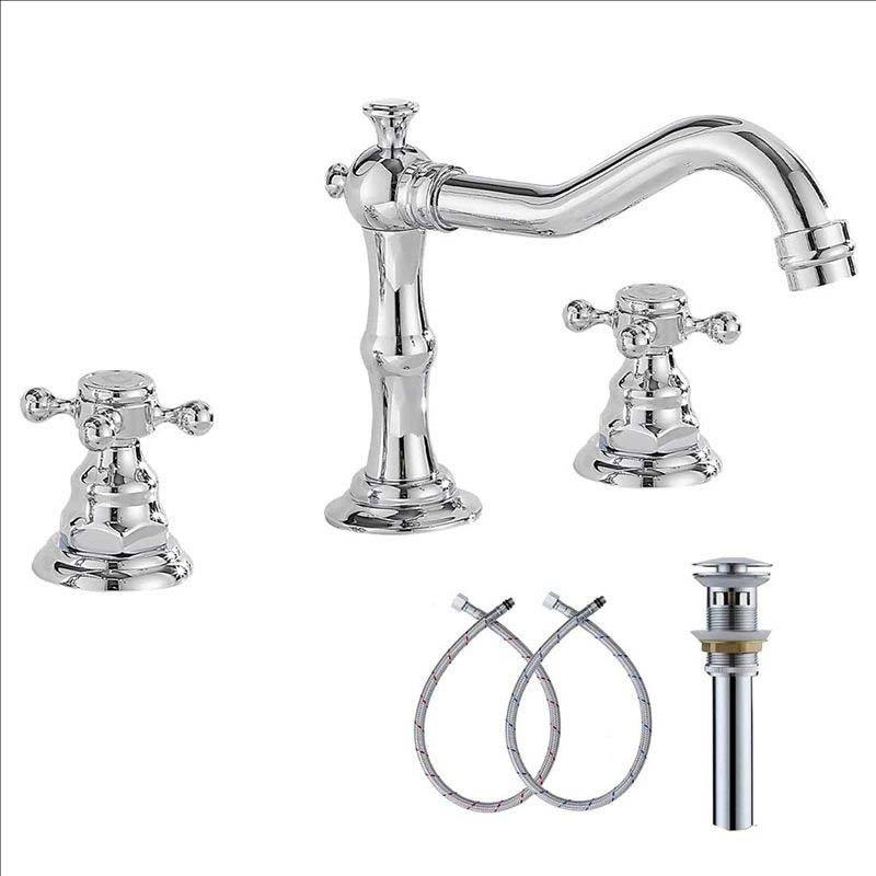 Gold Chrome Solid Brass Bathroom Basin Faucet Mixers Taps Antique Black Kitchen Sink Faucet Dual Handles 3 Holes Bathtub Faucet