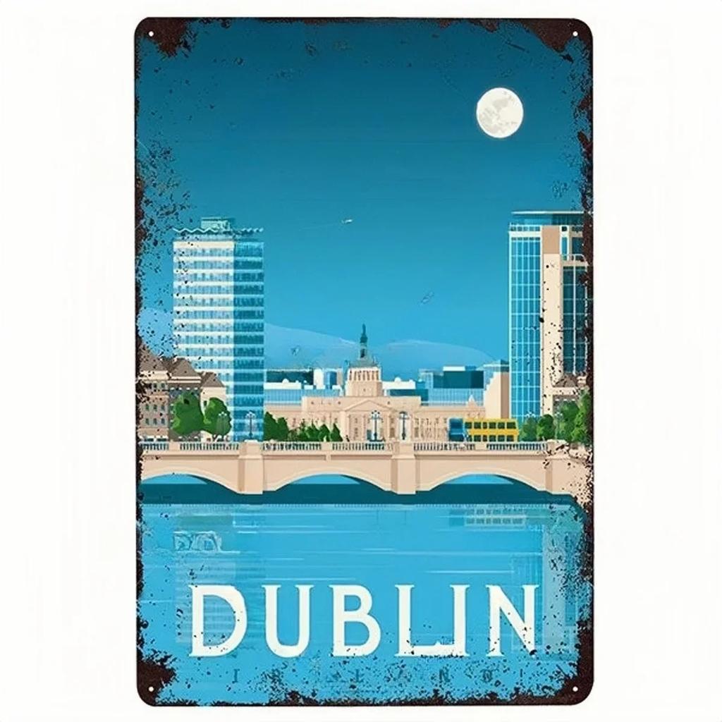 Vintage BERLIN LONDON MONACO Lissabon Stadtposter Metallschild Plakette Platte Dekor Für Werkstatt Man Cave Bar Pub Hotel Wanddeko