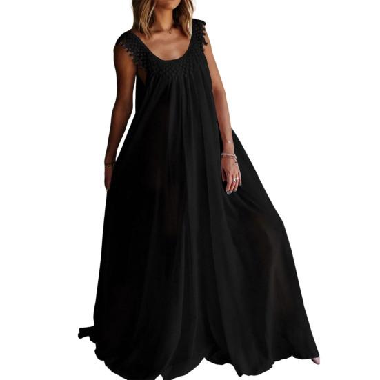 

Женское Повседневное Макси Платье Бохо С бахромой Без рукавов С круглым вырезом Пляжное Летнее Легкое Платье для Коктейльной Вечеринки S чёрный