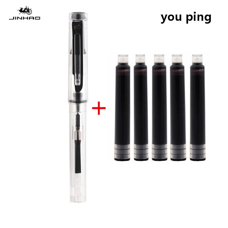 New Jinhao Transparent Colour Business Office Fountain Pen Student School Stationery Supplies