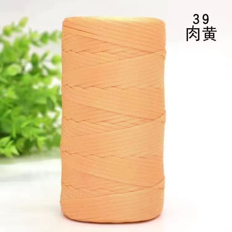 Flat Belt Wool, Light Body Ice Silk Mercerized Cotton Linen, Hand-Woven Crocheted Diy Hook Bag, Hat Seat Cushion, Hollow Thread