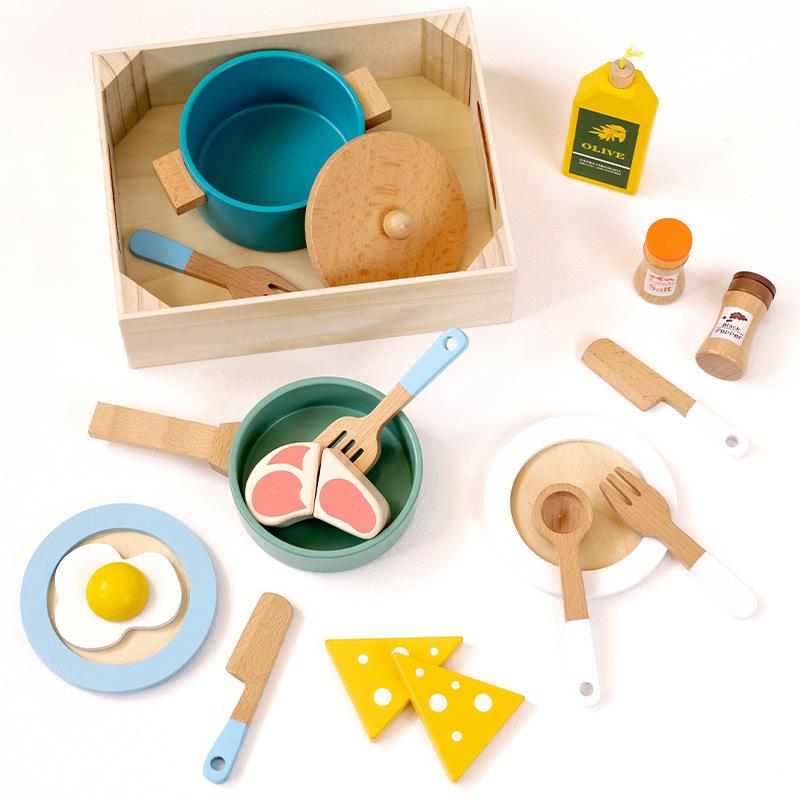 Wooden Mini Kitchen Set for Girls: Educational Role-Playing and Cooking Toy