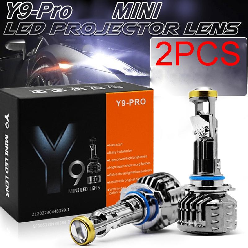 

2 шт. Y9 Pro Автомобильные светодиодные фары Светодиодные автомобильные фары 6500K Мини-объектив IP67 Водонепроницаемое освещение для транспортных средств 12 В 24 В