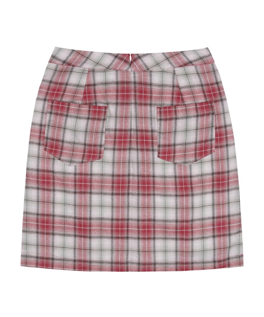 RuNaKi'Hu' Wxsk002 Check Pattern Skirt (Red)