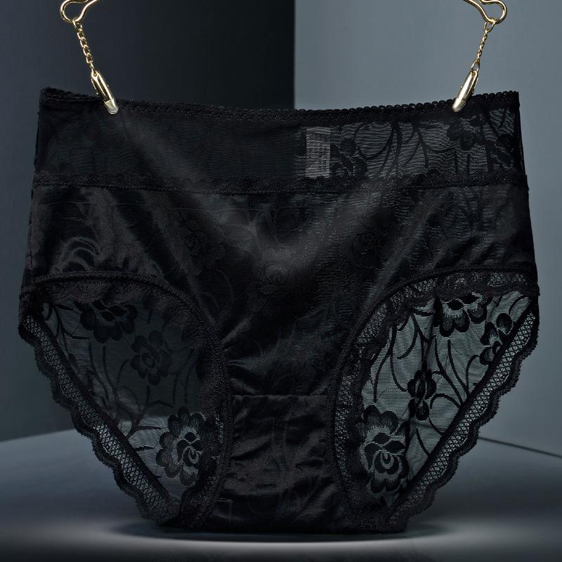 Sexy Lace Traceless Women's Underwear Lifting Hips and High Waist Fat Large Size Briefs Cotton Bottom Crotch