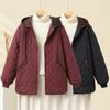 Women Plus Size Quilted Cotton Coat Middle Aged Hooded Jacket Zip Up Warm Outerwear 4XL-8XL