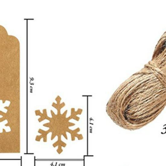 350g Kraft Paper Snowflake Reindeer Hang Tag - Irregular Shape Christmas Party Label