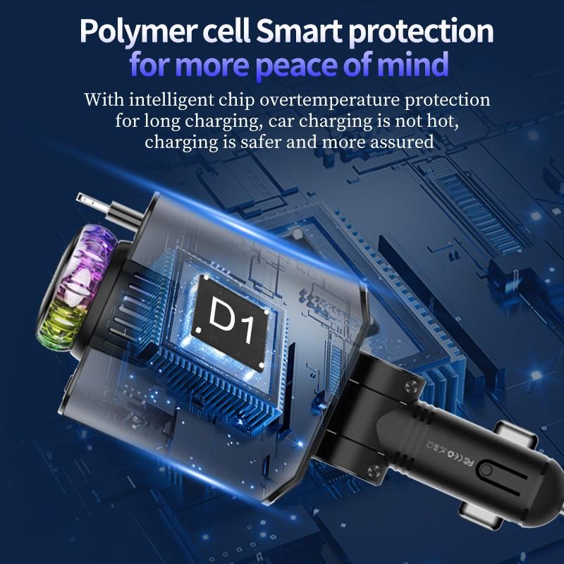 Retractable Car Charger with Aromatherapy 180-Degree Adjustable Design Universal 5-in-1 USB-C Car Charger Essential Oil Diffuser Car Accessories