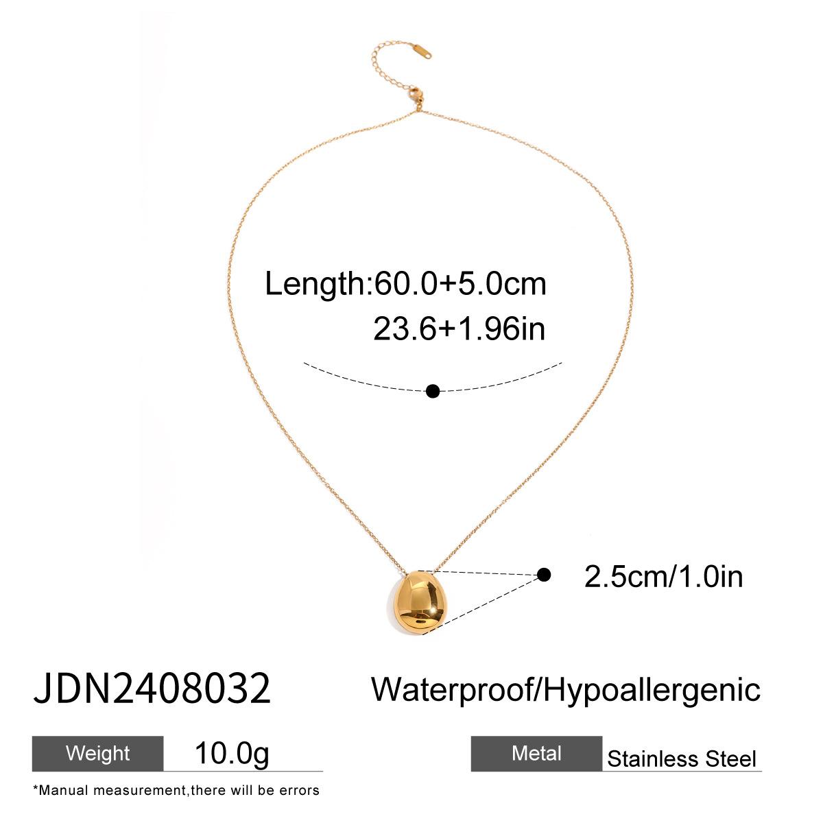 

European and American stainless steel simple round pendant necklace commuter neck chain versatile accessories