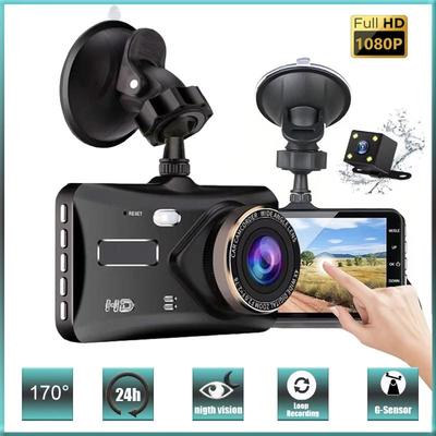 New HD 1080P 4"Touch Screen IPS Dash Cam Front and Rear Camera CAR DVR Vehicle Black Box Night Vision Driver Video Recorder