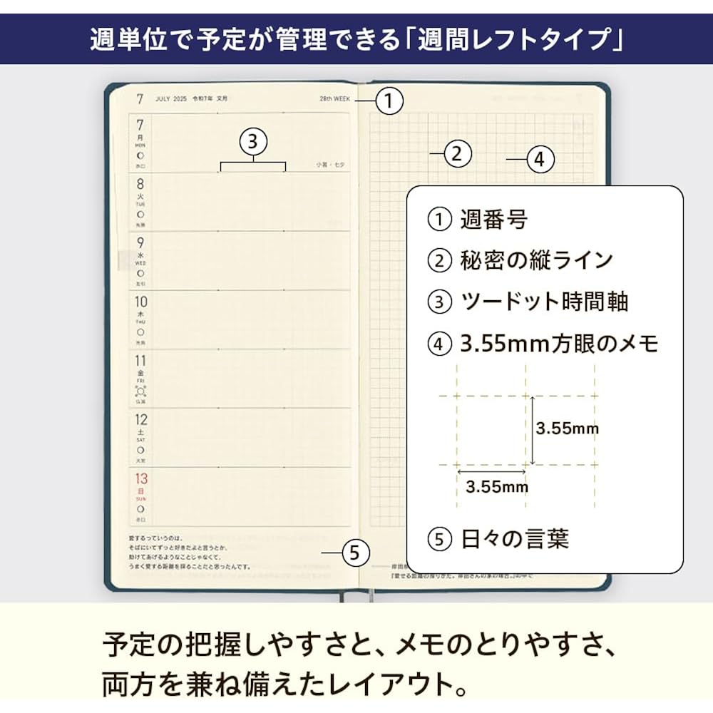 Hobonichi Notebook 2025 WeeksMega Thai & Chief/Cherry January Beginning Weekly Notebook Weekly Le...