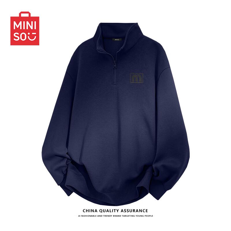 

MINISO Men s American Style Heavyweight Half-Zip Sweatshirt 3XL