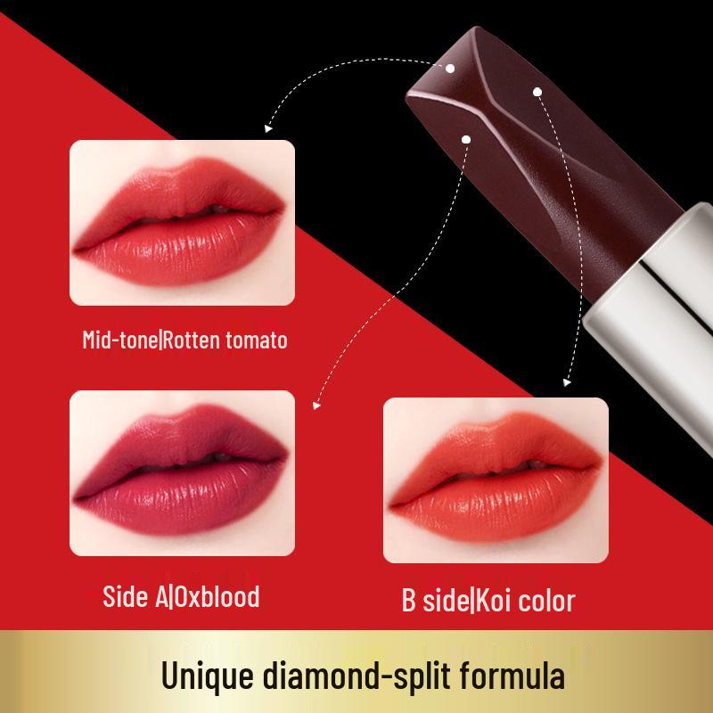 Matte Black Diamond Rose Triple-Color Non-Stick Lipstick - Plumps Lips, Available Now