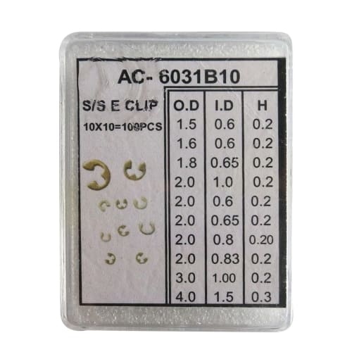 

90PCS Chronograph Watch Pusher Buttons C-Clips E-Clips Circlip Rings Watch Movement Accessories