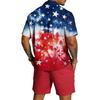 Conjunto Casual Ligero Transpirable de Camisa de Manga Corta y Pantalones Cortos para Hombre