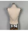 Korean Dongdaemun Pleated Sleeveless Slim-Fit Sash Top for Women