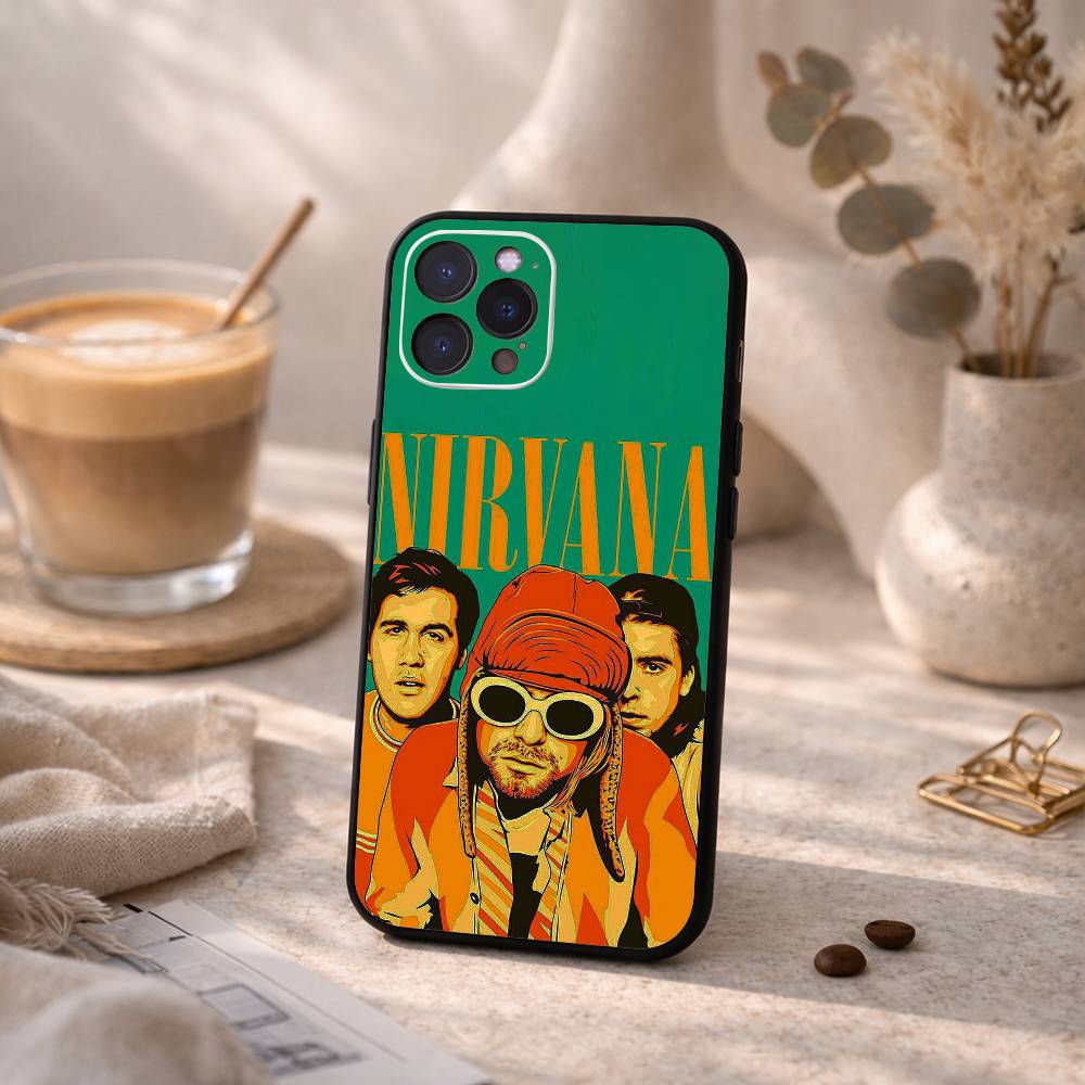 L-Lamentably N-Nirvana R-Rock Band Phone Case For iPhone17,16,15,14,13,12,Plus,Pro Max, 5G Others Soft Black Cover