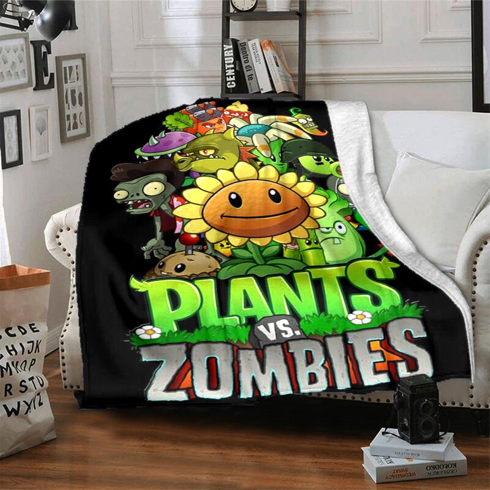 Plants Vs. Zombies Blanket Durable Comfort Great for Picnics Livingroom Bed All-Season Use Modern Style Gifts For Family Or Friends