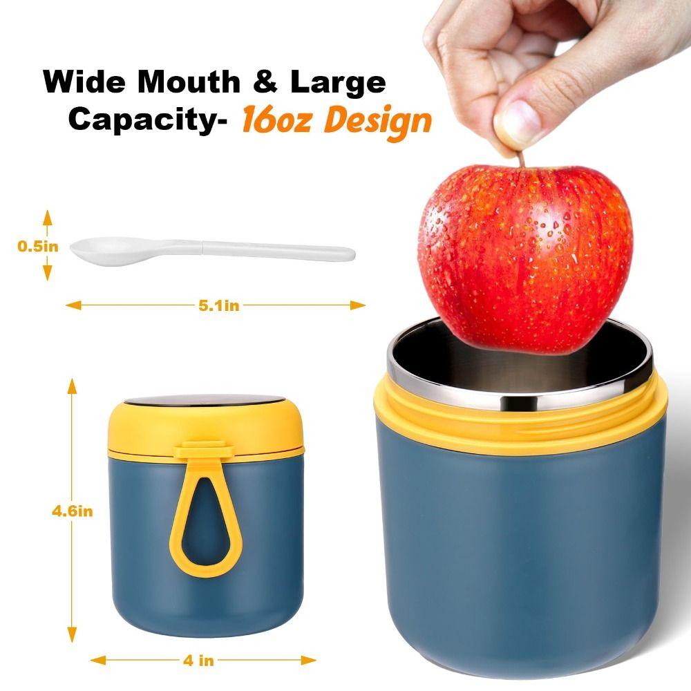Portable Stainless Steel Lunch Box Leak-Proof Thermal Soup Container Vacuum Cup  Office Lunch