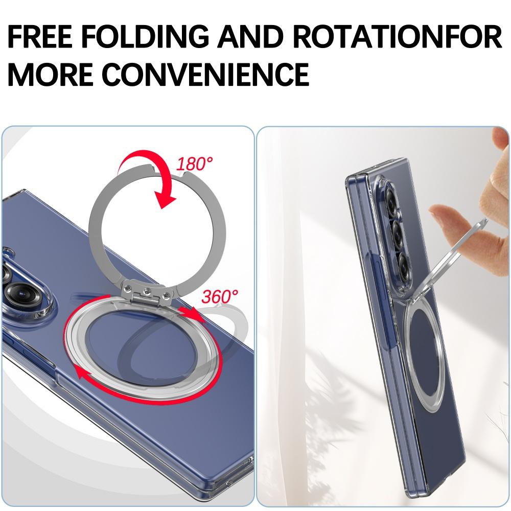For Samsung Z Fold 7 Luxury 360 Bracket Slim Clear For Magsafe Wireless Charging Phone Case For Samsung Z Fold 6 Anti Drop Cover