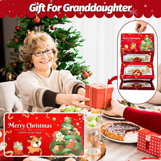 Yousheng Christmas Cash Gift Envelope with 10 Slots DIY Money Gift Card Holder for Cash Surprise Holiday Money Envelope Xmas Party Gifts for Men Kids