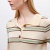 ONLY Women's Lightweight Striped Polo Knit Top