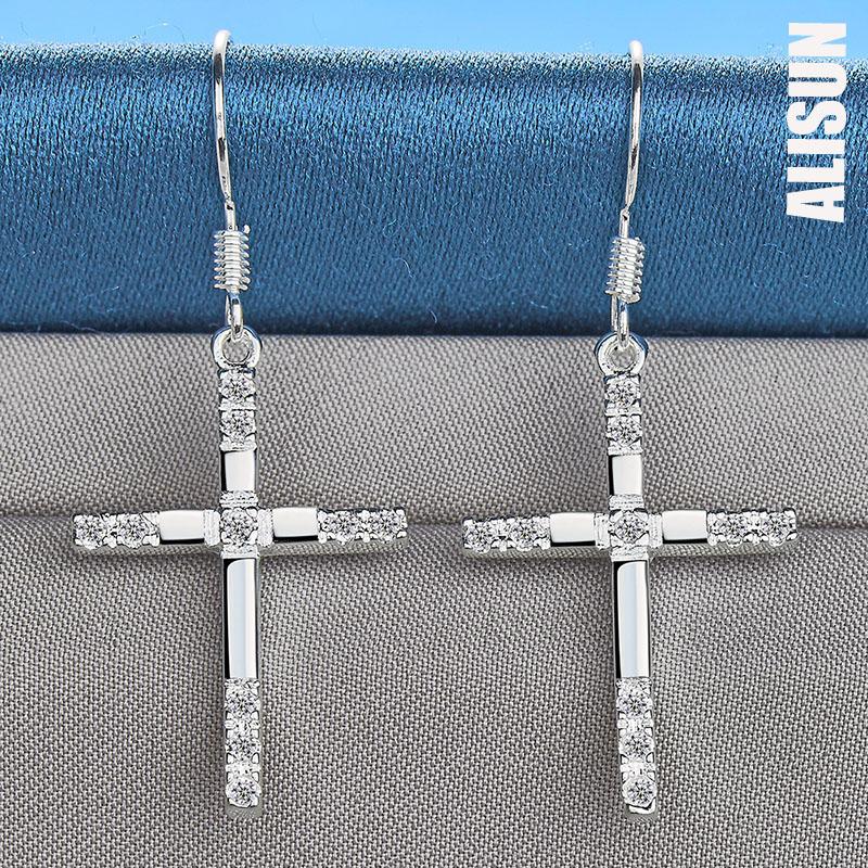 Cercei piercing pătrați și rotunzi din argint 925, bijuterii de nuntă la modă