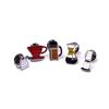 5 Stück/Set Mini Cartoon Kaffeetasse Teekanne Kessel Metallabzeichen Brosche Emaille-Anstecker für Damen Herren Jacken Hut Reversnadel Modeschmuck