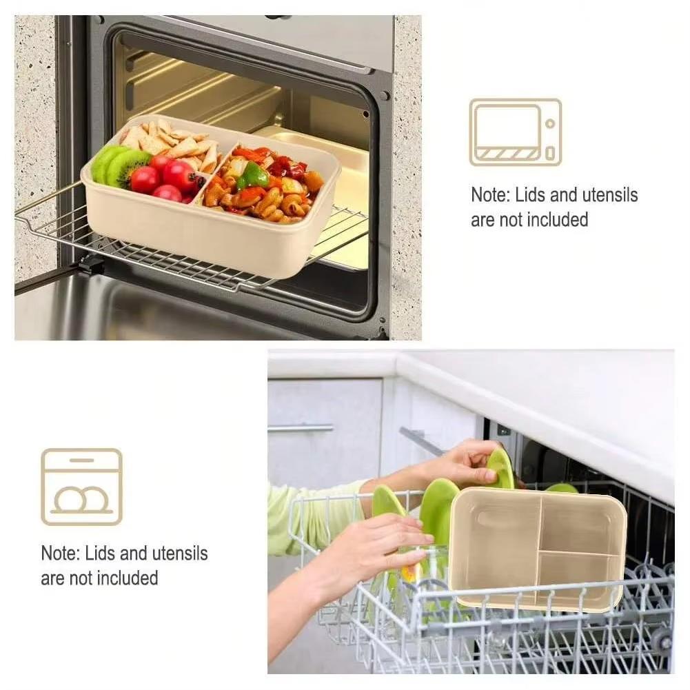 Compartment Lunch Box Portable Kids Students Office Bento Box With Fork and Spoon Microwave Food Storage Container for Picnic