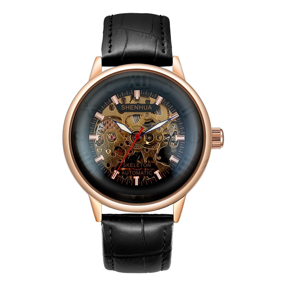 Men's Watches Luxury Brand Wind Hand Mechanical Skeleton Mens Watches Stainless Steel Band Bracelet Mesh Bracelet 2025