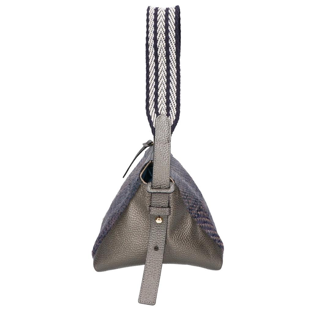 A.D.M.J. Accessoires De Mademoiselle [Excellent Condition] Goat Leather x Mesh One Shoulder Bag/ Handbag grayUsed