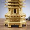 Chinese Style Metal Wenchang Tower Thirteenth Floor Decoration Feng Shui Accessories Metal Handicrafts Buddhist Temple Supplies