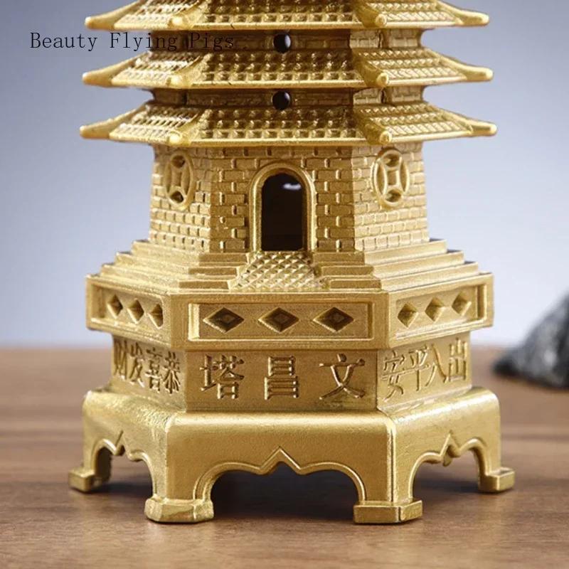 Chinese Style Metal Wenchang Tower Thirteenth Floor Decoration Feng Shui Accessories Metal Handicrafts Buddhist Temple Supplies